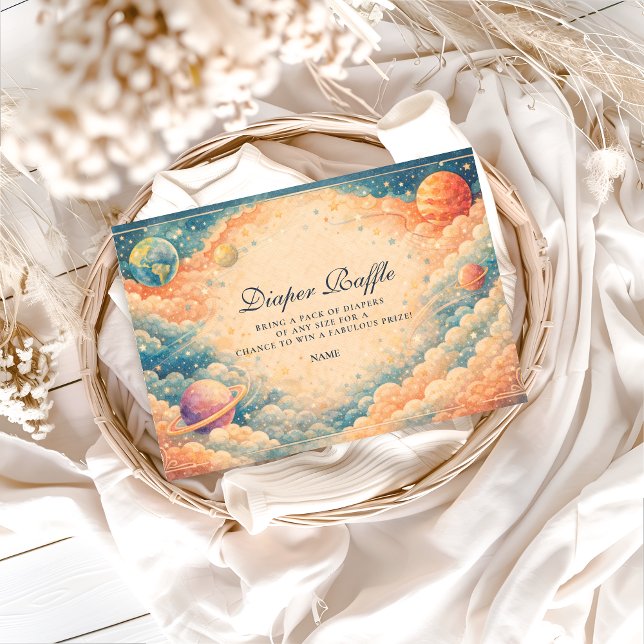 Cartão De Informações Neutral Space Planets Stars Diapper Raffle  (Criador carregado)