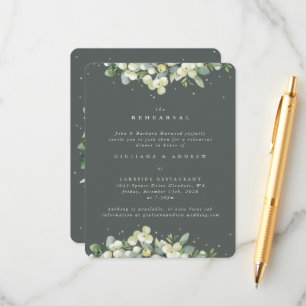 Cartão De Informações Neve Verde + Eucalipto Ensaio de Casamento