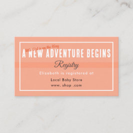 Cartão De Informações New Adventure Begins Peach Registry Enclosure Card