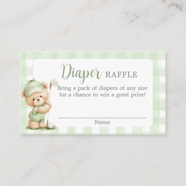 Cartão De Informações New to the Club Baby Shower Diaper Raffle Card (Frente)