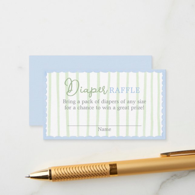 Cartão De Informações New to the Club Baby Shower Diaper Raffle Card (Frente/Verso In Situ)