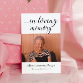 Cartão De Informações No Loving Memory Funeral Prayer Card com Foto