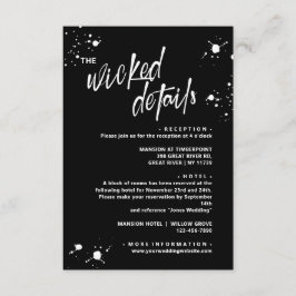 Cartão De Informações Noite de Halloween do Casamento da Ala Viva