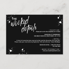 Cartão De Informações Noite de Halloween dos Noivos Vivos Detalhes