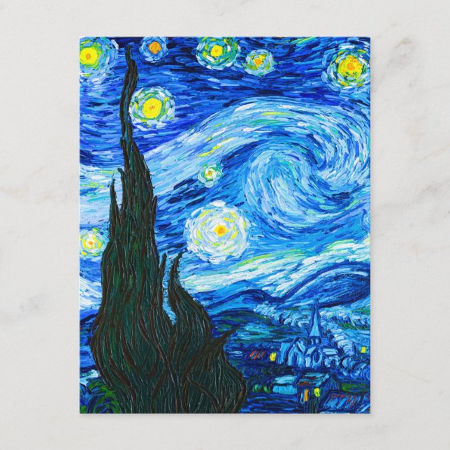Cartão De Informações Noite Estrelada de Van Gogh (Frente)