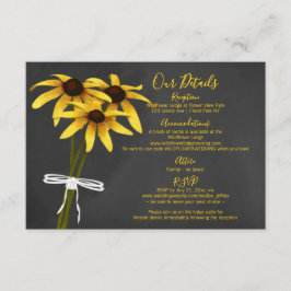 Cartão De Informações Noiva de flores silvestres Black Eyed Susan