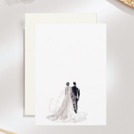 Cartão De Informações Noiva & Noivo de Casamento Elegante