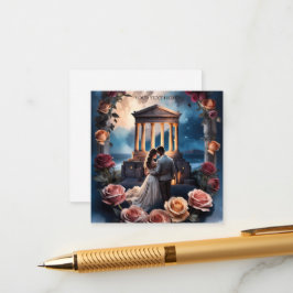 Cartão De Informações Noiva & Noivo Lindos em Pé à Beira-Mar