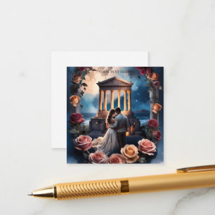 Cartão De Informações Noiva & Noivo Lindos em Pé ao Lado do Mar