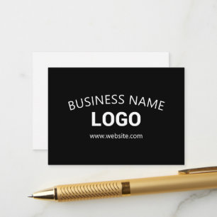 Cartão De Informações Nome Comercial Editável, Site & Logotipo Carregado