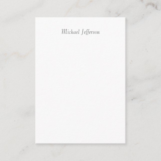 Cartão De Informações Nome de Script de Manuscrito Simples (Frente)