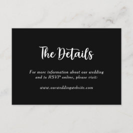 Cartão De Informações Nome do Casal do Monograma Botânico Floral Branco 