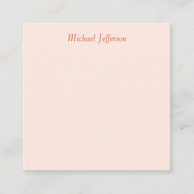 Cartão De Informações Nome Elegante de Script de Manuscrito (Frente)