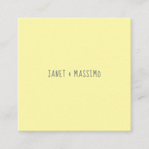 Cartão De Informações Nome minimalista personalizado amarelo pastel pers