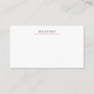 Cartão De Informações Nome Próprio Decorativo Chic Simples Preto Branco