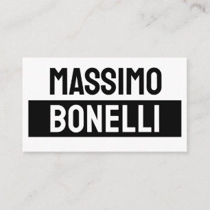 Cartão De Informações Nome Próprio Minimalista Moderno Simples Preto Bra