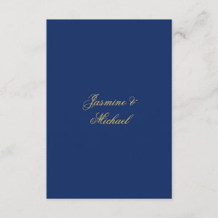 Cartão De Informações Nomes de Casal de Caligrafia Chic Adorável Azul e 