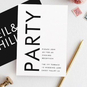 Cartão De Informações Nomes Negros Ultra Modernos Recepção de casamento