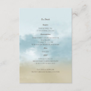 Cartão De Informações Nos detalhes do casamento na praia do surf oceânic