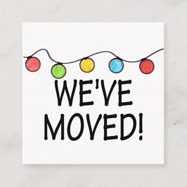 Cartão De Informações Nós Movemos Luzes de Natal da Árvore (Frente)