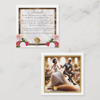 Cartão De Informações Nossa Felicidade no Dia do Casamento Elegante