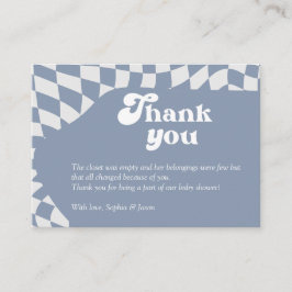 Cartão De Informações Nossa! Xadrez Azul | Gingham | Obrigado