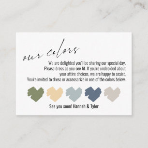 Cartão De Informações Nossas Sugestões de Paleta de Cores de Casamento