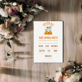 Cartão De Informações Nosso Jogo de Correspondência de Bebê Chá de frald