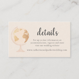 Cartão De Informações Nosso Mundo de Aventura Mapeie Casamento Dourado V