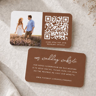 Cartão De Informações Nosso Site de Casamento RSVP de Fotos Simples do