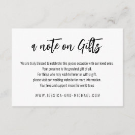 Cartão De Informações Nota 💍 Elegante Minimalista sobre presentes
