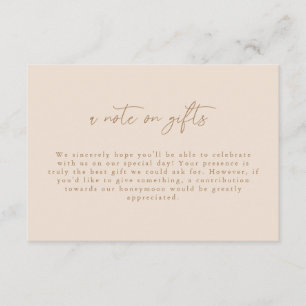 Cartão De Informações Nota Moderna de Presentes em Caligrafia