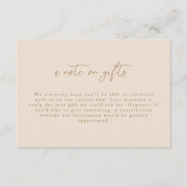 Cartão De Informações Nota Moderna de Presentes em Script