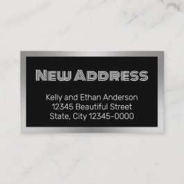 Cartão De Informações Novo Endereço Black Silver Moving Card