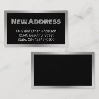 Novo Endereço Black Silver Moving Card