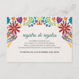 Cartão De Informações Nuestra Boda Flowers Botanical Spanish Wedding