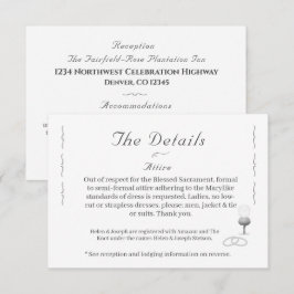 Cartão De Informações Nuptial Grace Catholic Wedding 