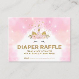 Cartão De Informações Nuvens Rosa Pastel Fralda de Unicórnio Mágico Raff