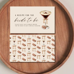 Cartão De Informações O amor é criar receita do Chá de panela Martini