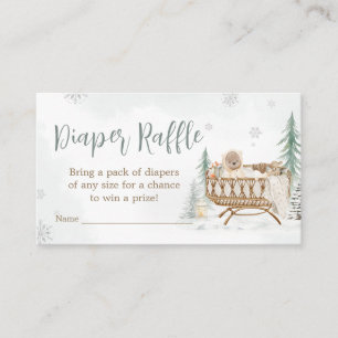 Cartão De Informações O Bebê Do Urso De Inverno Está Frio Fora Da Fralda