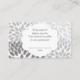 Cartão De Informações O bilhete cinzento do raffle da fralda da dália, U