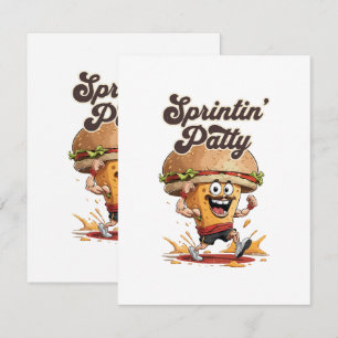 Cartão De Informações O Cheeseburger Correndo
