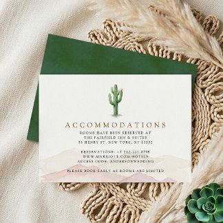 Cartão De Informações O Conjunto de Casamento Watercolor Desert Range -