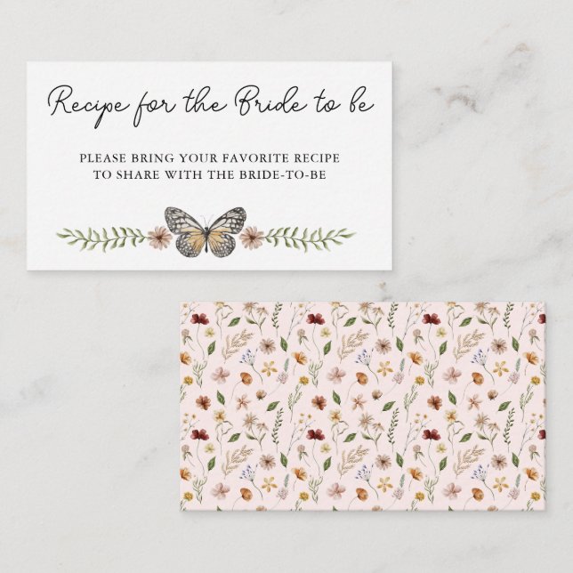 Cartão De Informações O Elegante Chá de panela De Flor Selvagem Comparti (Frente/Verso)