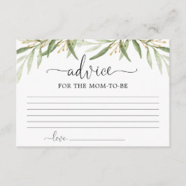 Cartão De Informações O ouro verde deixa conselhos para pais mães