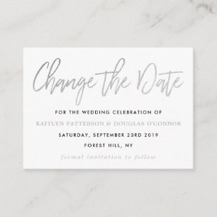 Cartão De Informações O Script De Folha Do Modern Silver Altera A Data