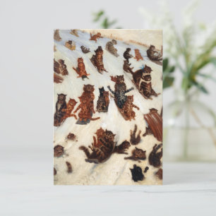 Cartão De Informações O Tabby Toboggan Club de Louis William Wain