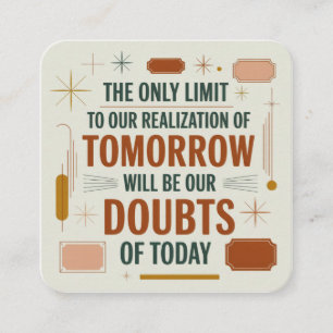 Cartão De Informações O Único Limite Para a Nossa Realização de Amanhã