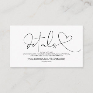 Cartão De Informações O Web site elegante da elegância detalha o cartã