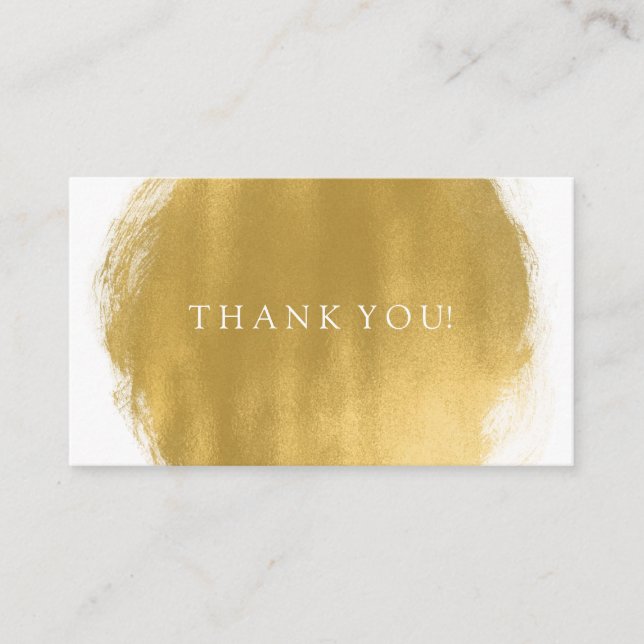 Cartão De Informações Obrigado A Inserir Dourada Tinta (Frente)